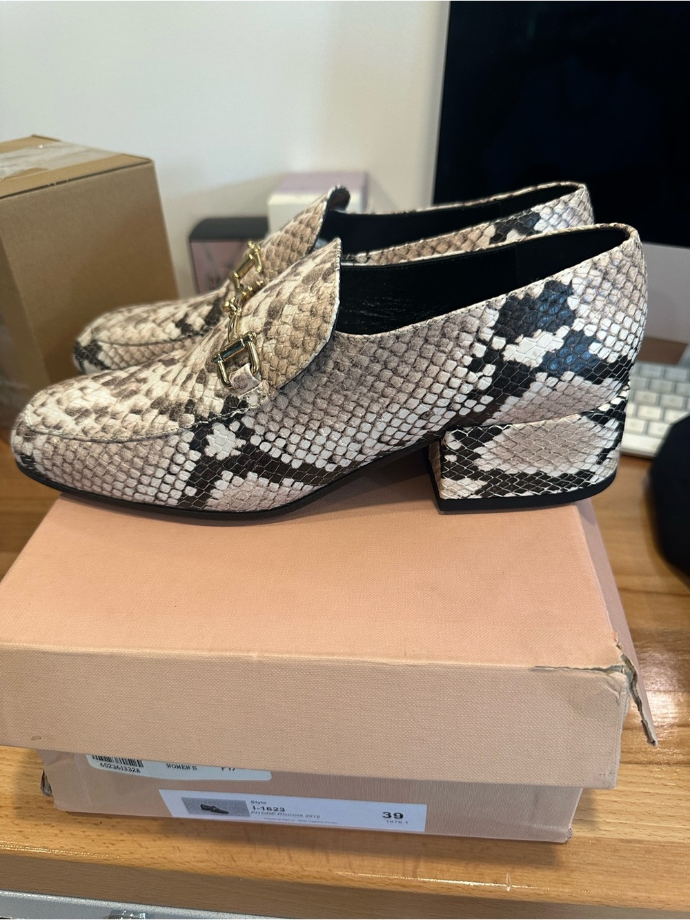 Pitone Roccia Python Loafers with Horsebit - Picture 2 of 4